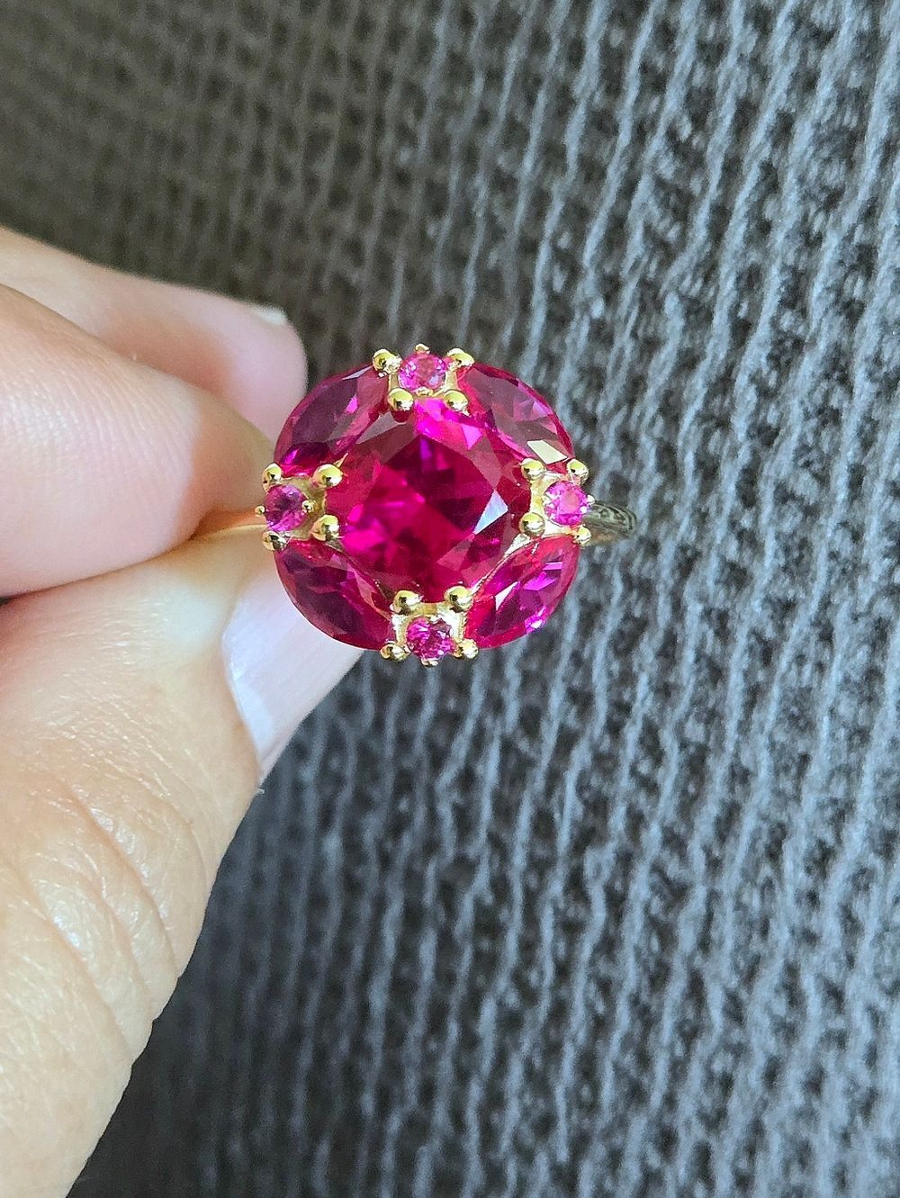 Shivam Lab🧪 Created Pink💕 Ruby Flower🏵 Ring💍 - NWT - Picture 16 of 16